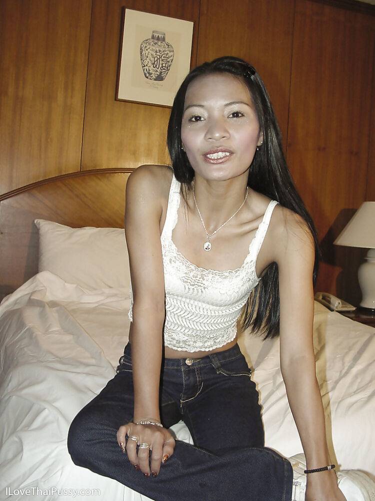 Skinny asian lassie in jeans gets talked into some stripping action - #4
