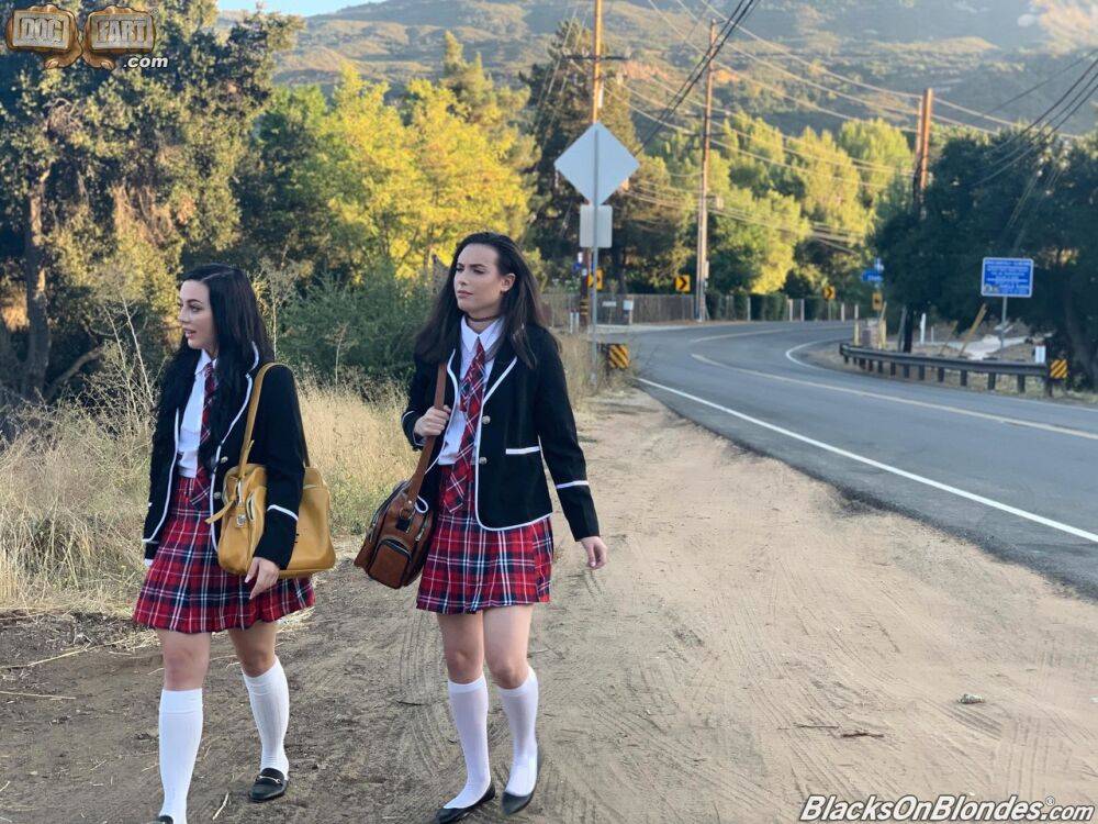 Naughty schoolgirls suck off a big black cock after consulting the Ouija board - #15