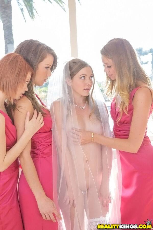 Lesbian wedding turns to an all girl foursome at the reception - #1