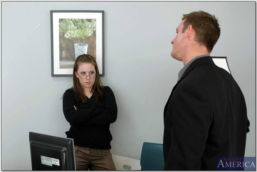 Cute office secretary in glasses Christie Lee blowing and fucking | Photo: 870272