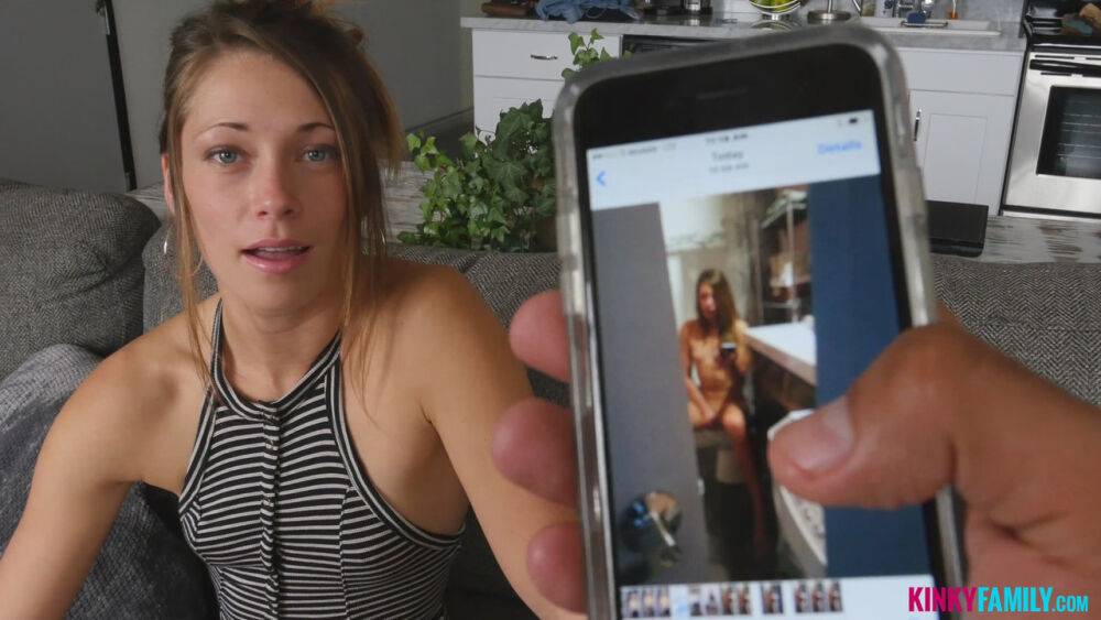 Skinny teen Kirsten Lee sends her stepbrother a nude selfie before they fuck - #9