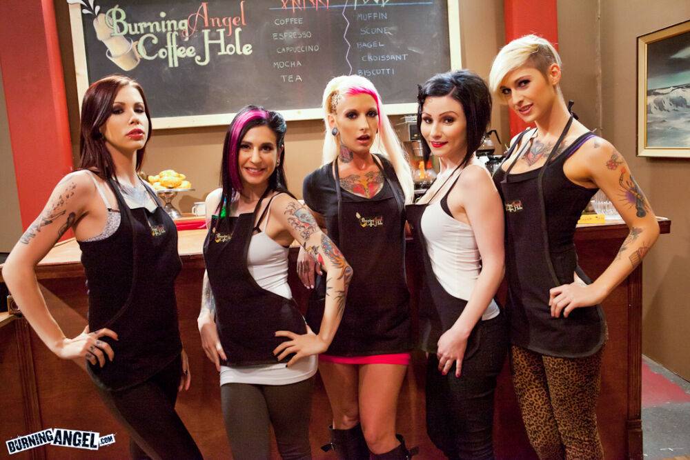 Group of punk girls slam back the hard liquor with their clothes on - #4