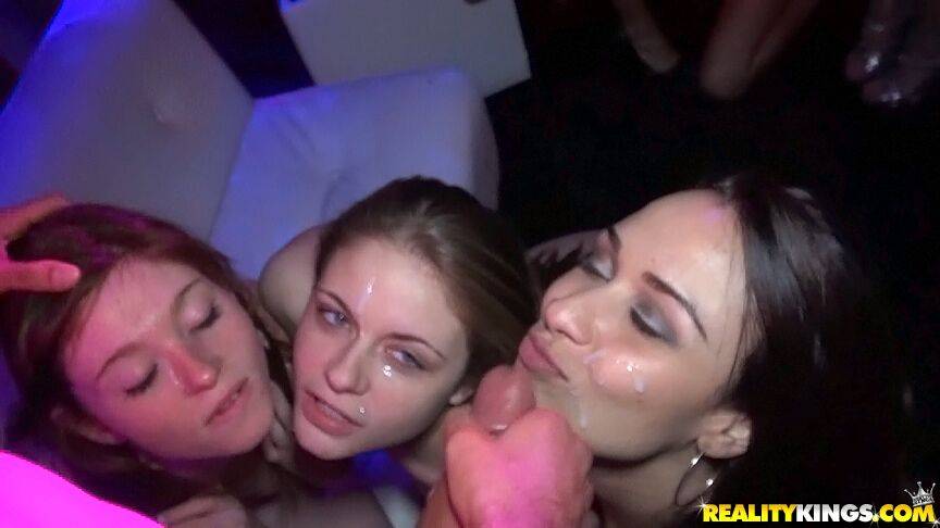 Cumshot sex scene with a lot of stunning sluts partying hard - #2