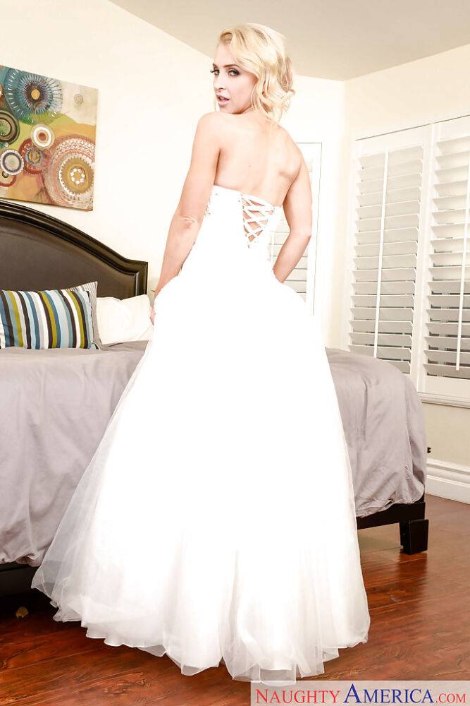Stocking clad pornstar Alix Lynx sheds wedding dress for babe photo shoot - #3