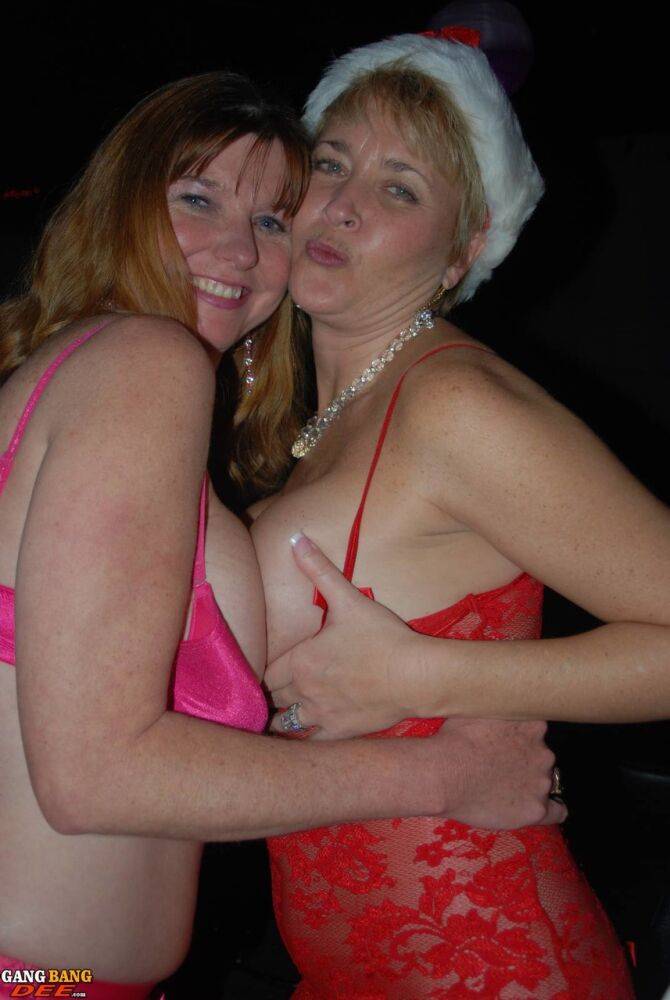 Mature lady Dee Delmar and friends hit the swing club for Christmas orgy - #4