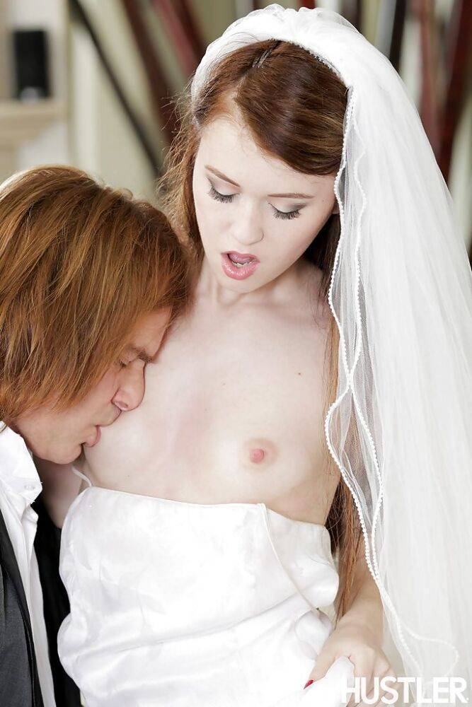 Redhead bride Misha Cross deepthroats a cock on her wedding night - #14
