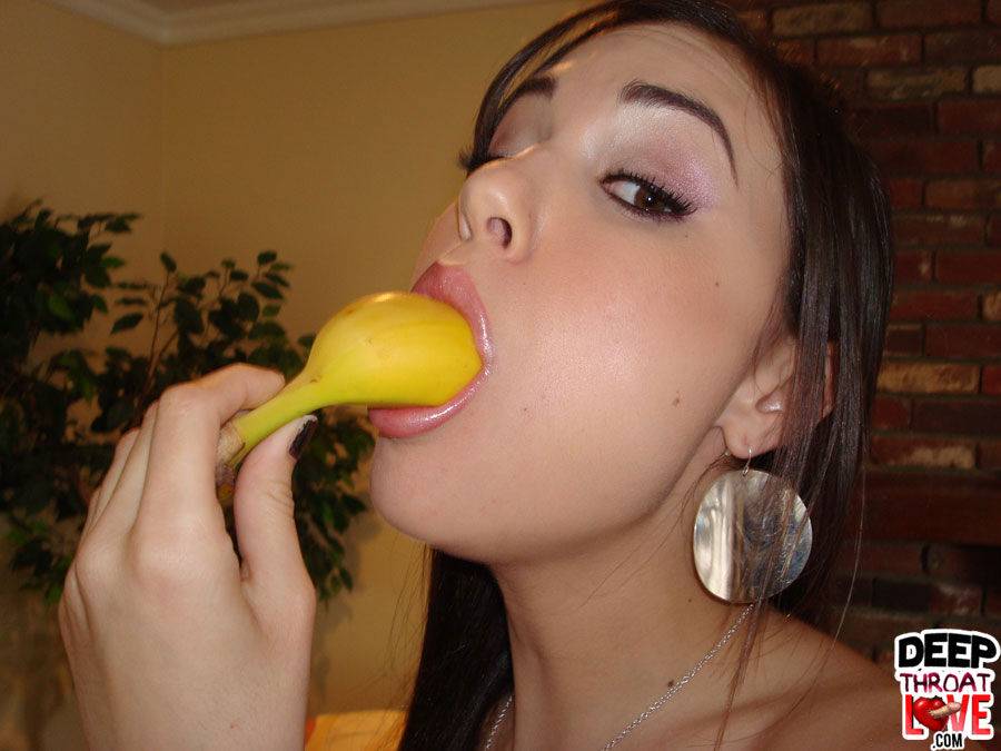 Dark haired female Sasha Grey demonstrates deepthroat skills before deep anal - #1