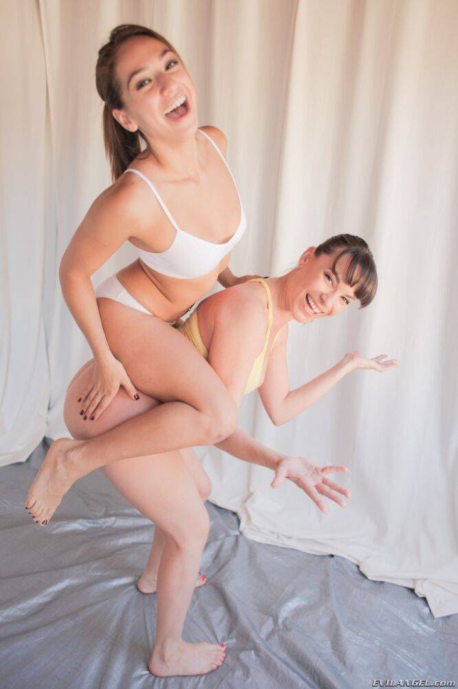 MILF Dana DeArmond gives petite girl Sara Luvv a piggyback ride - #10