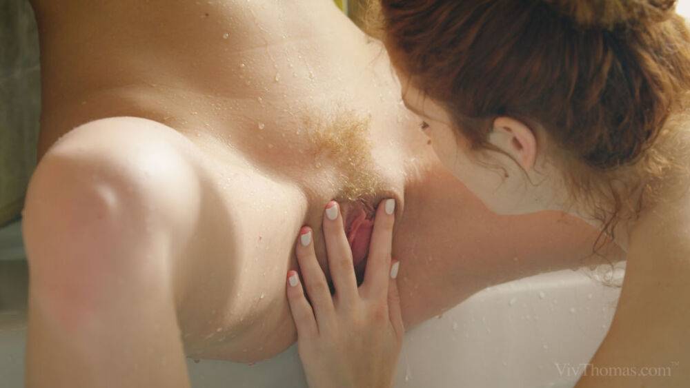Young girls Kalisy & Adel C discover lesbian sex in a bathtub - #10