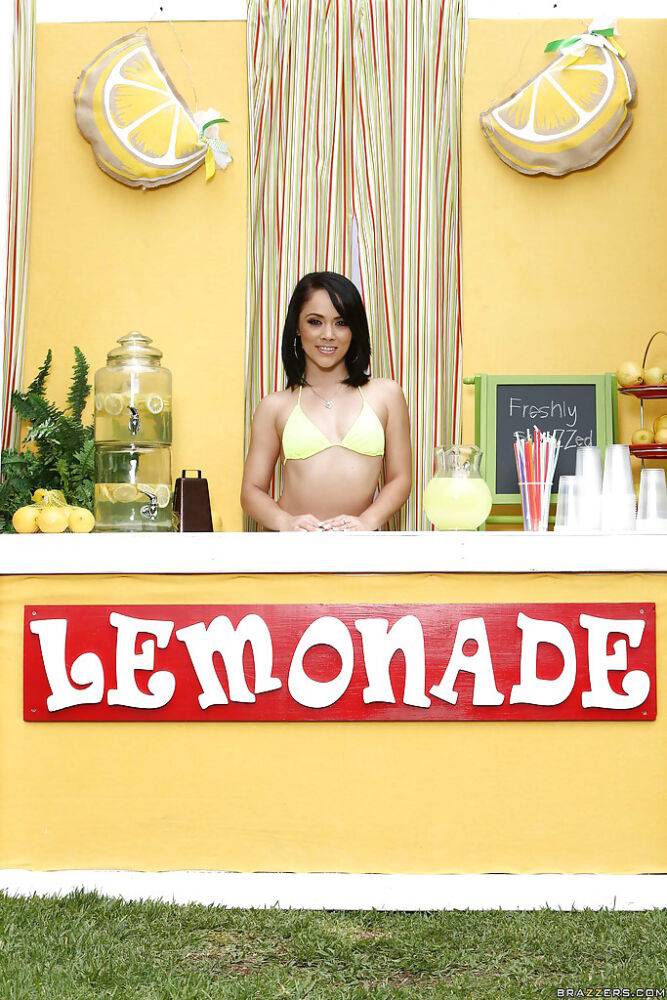 Latina solo model Kristina Rose doffing bikini at lemonade stand - #16