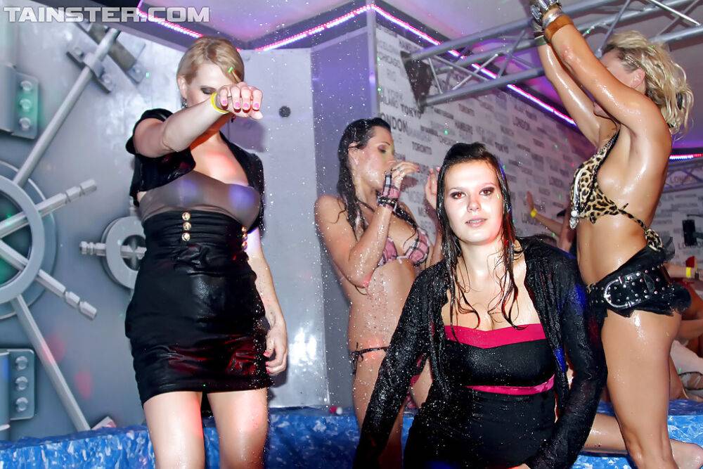 Tempting european chicks getting wet and stripping and the drunk party - #15