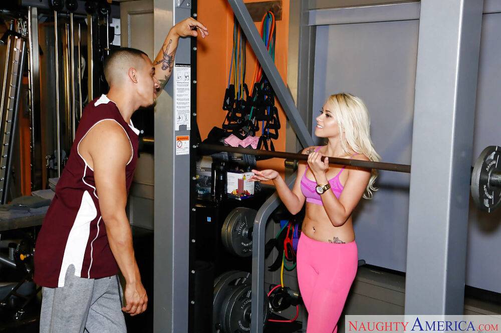 Sporty blonde with tattoos Marsha May screws right after workout - #7