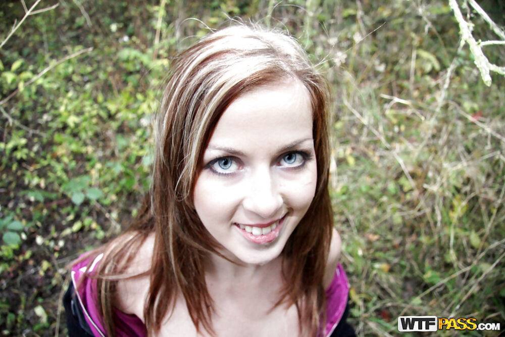 Slutty teen gets fucked and facialized in the public park - #2