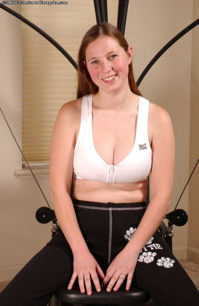 Amateur model Ivy Bell exposes her big natural tits after a workout - #2