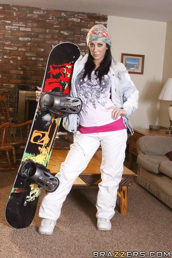 Pornstar Jayden Jaymes switches from snowboard to showing her cunt - #8