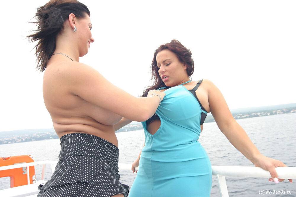 Thick women Kora Kryk & Aneta Buena expose huge tits atop a cruise liner - #9