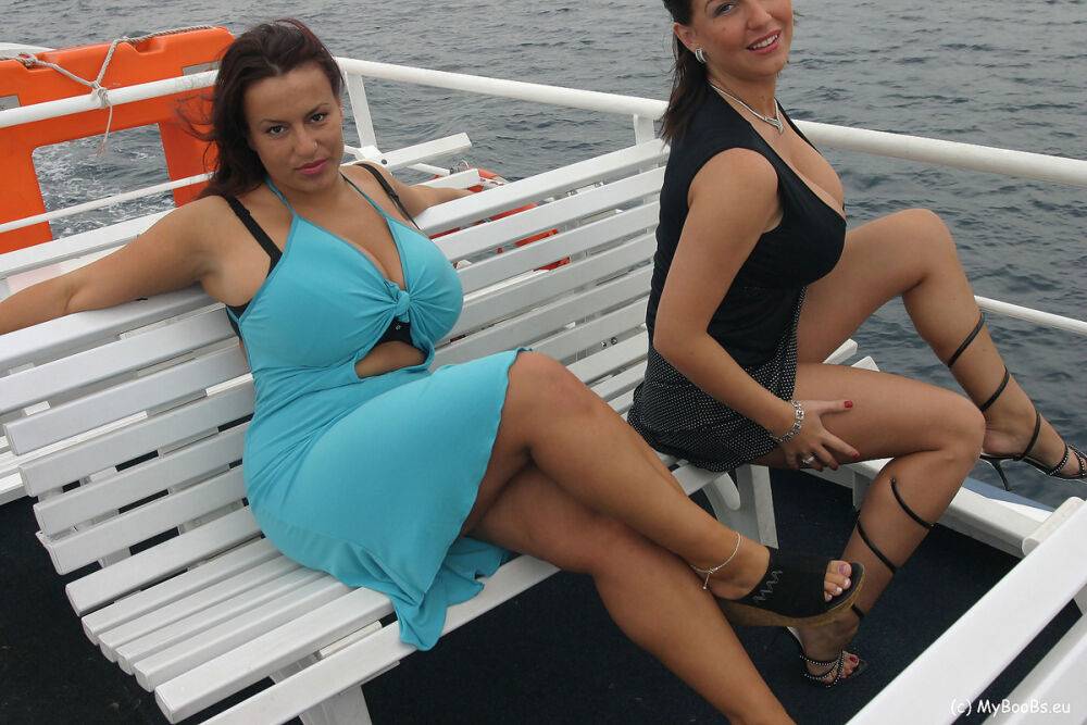 Thick women Kora Kryk & Aneta Buena expose huge tits atop a cruise liner - #11