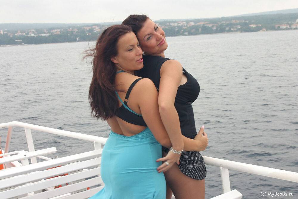 Thick women Kora Kryk & Aneta Buena expose huge tits atop a cruise liner - #5