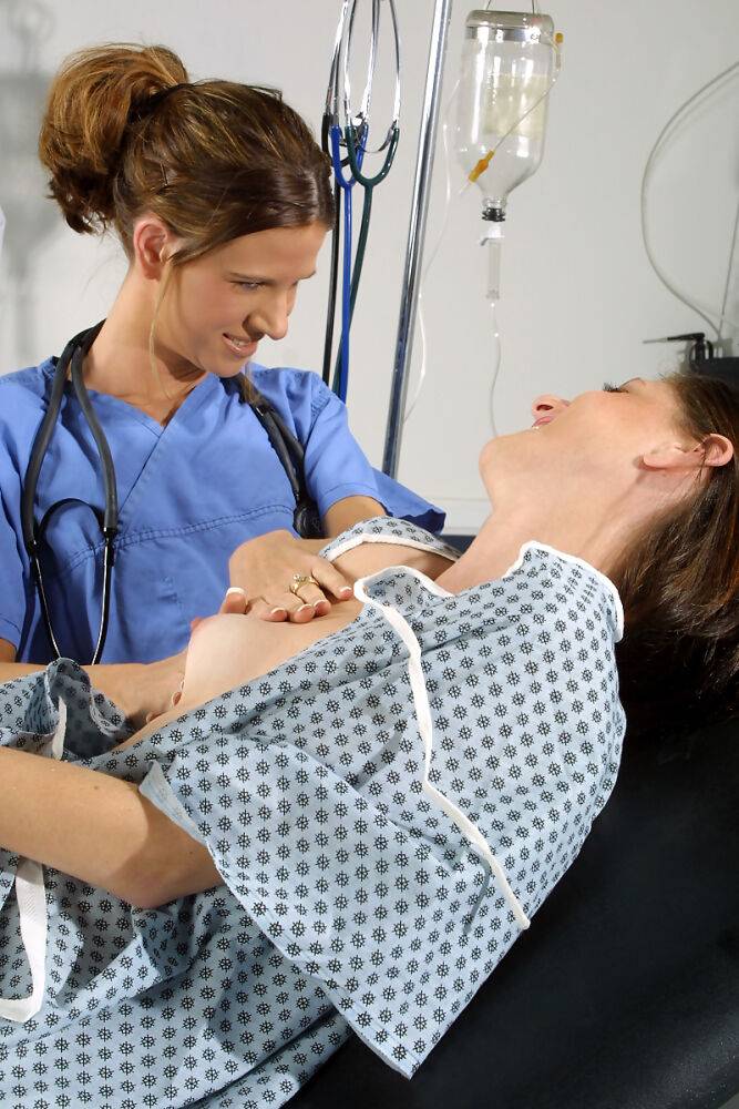 Female doctor gets overly friendly while examining a young girl's pussy - #1