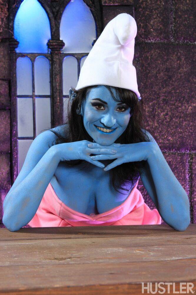 Latina chick Charley Chase shows off her girl parts in a Smurf outfit - #7