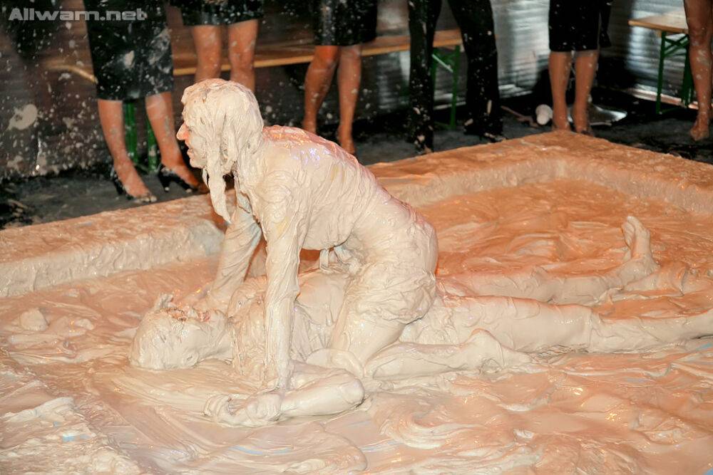 Salacious european fetish ladies enjoy a messy mud wrestling - #14