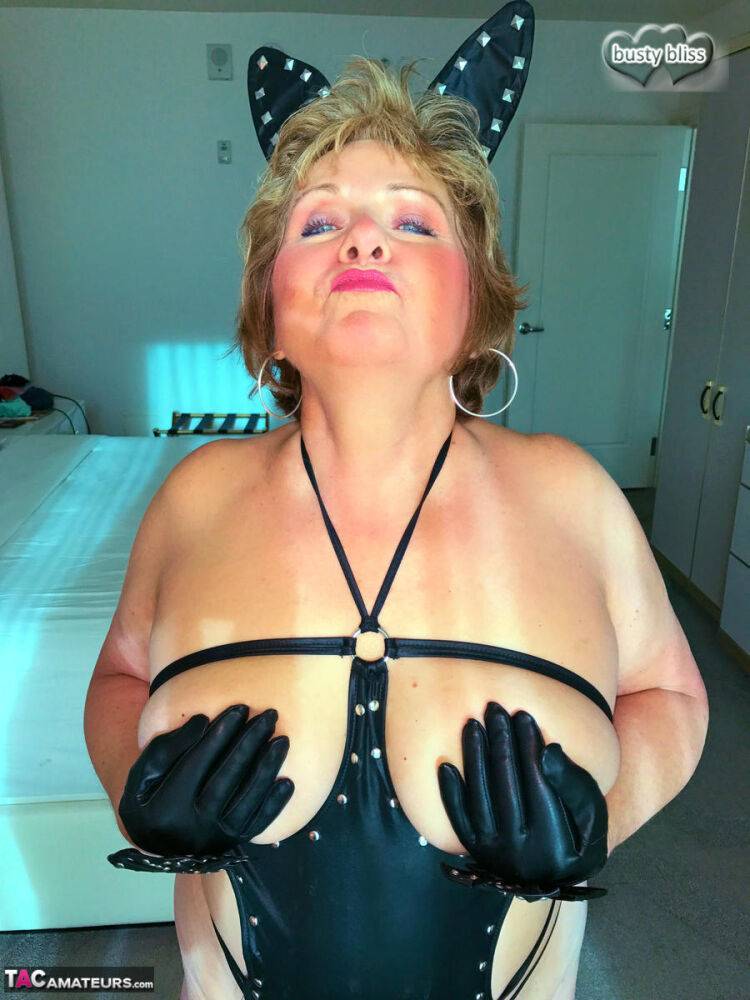 Mature woman Busty Bliss displays her big naturals in a cosplay outfit - #5