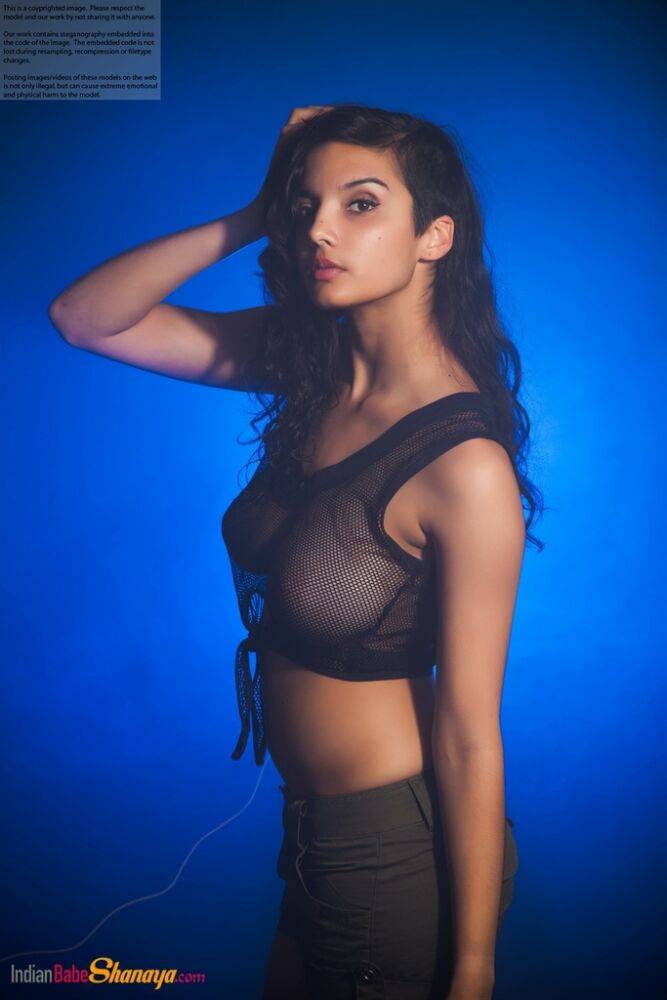 Indian female models non nude in a see thru top and shorts - #8