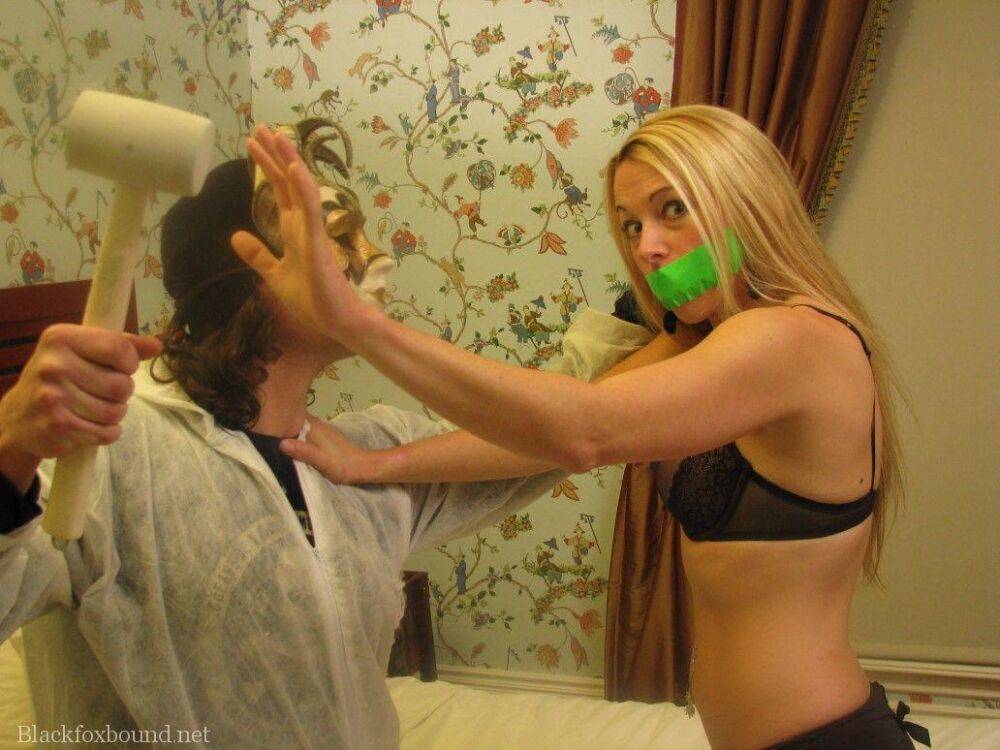 Amateur models get gagged and bound before struggling against restraints - #10