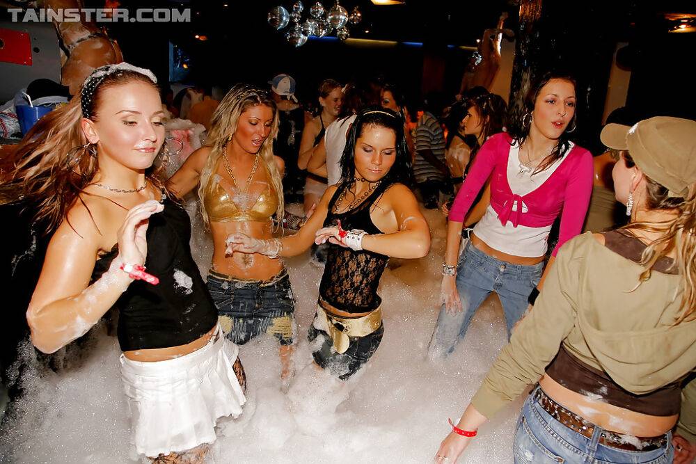 Luscious gals enjoy a wild sex orgy at the european foam party - #15
