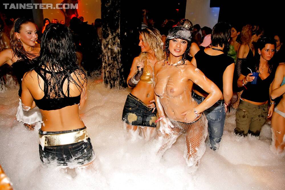 Luscious gals enjoy a wild sex orgy at the european foam party - #7