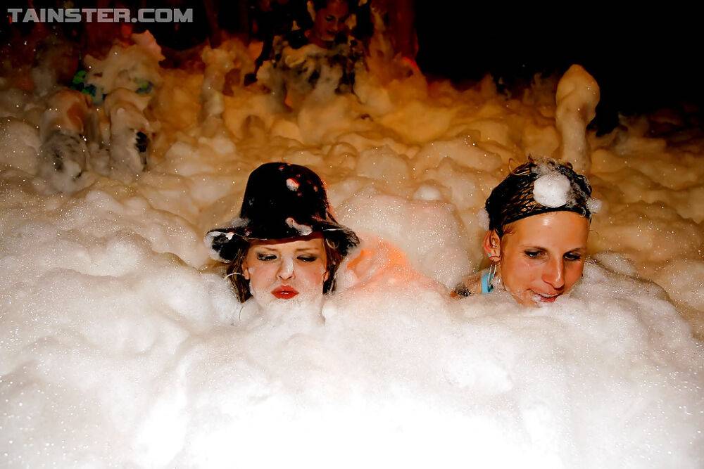 Luscious gals enjoy a wild sex orgy at the european foam party - #3