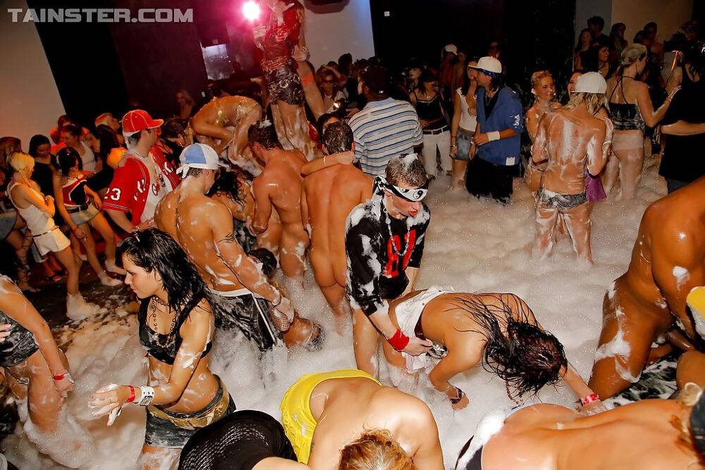 Luscious gals enjoy a wild sex orgy at the european foam party - #5