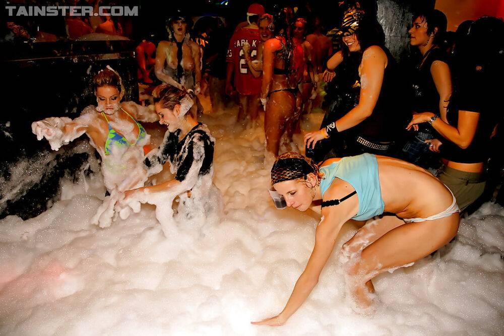 Luscious gals enjoy a wild sex orgy at the european foam party - #4