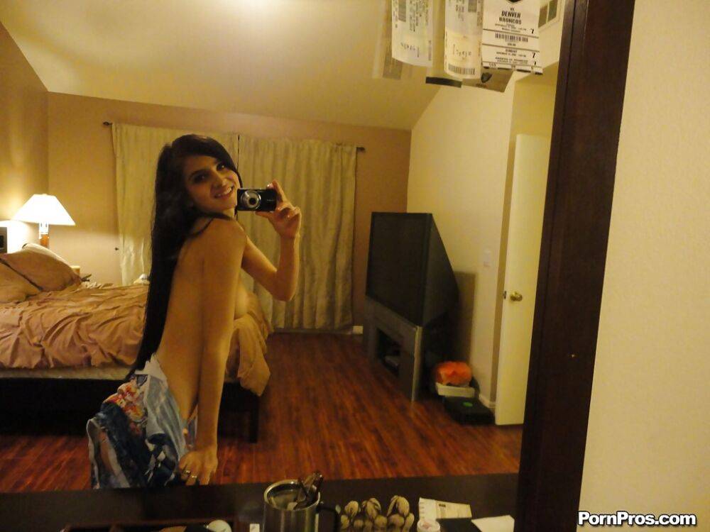 Naughty chick Zoey Kush snapping nude selfies in her bedroom mirror - #2