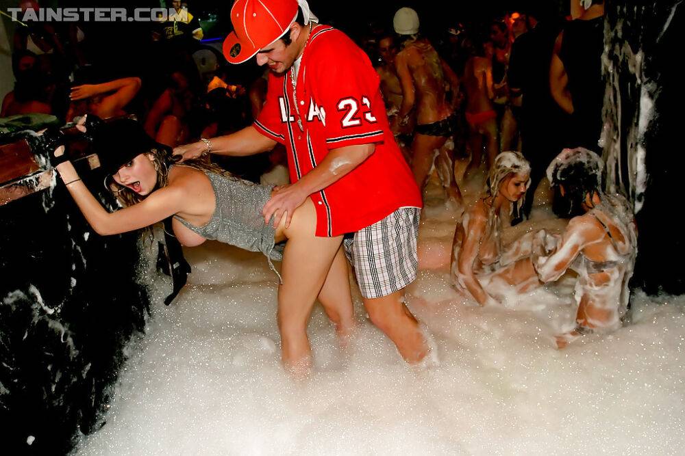 Slutty babes are into wild orgy at the hardcore foam sex party - #11