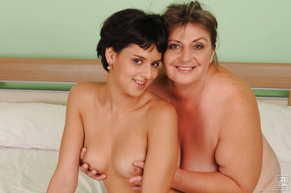 Naughty teen Coco de Mal has some fun with her mature lesbian friend - #11