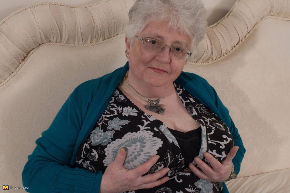 Overweight British grandmother covers her naked boobs with her hands - #14