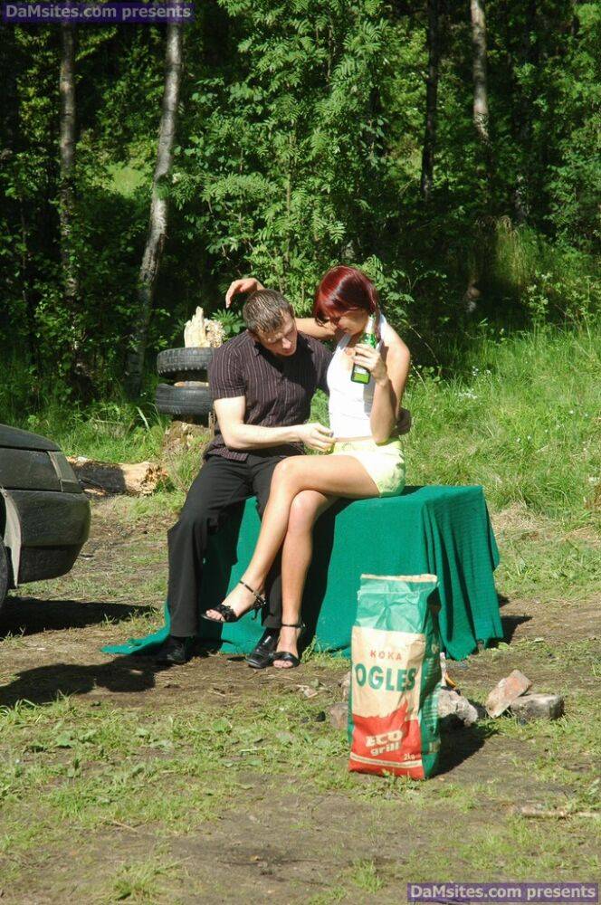 Young redhead Diana loses her virginity during a daytime camping trip - #6