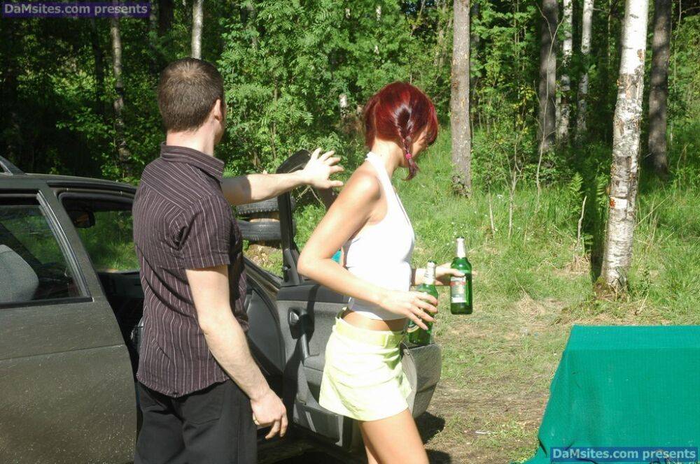 Young redhead Diana loses her virginity during a daytime camping trip - #4