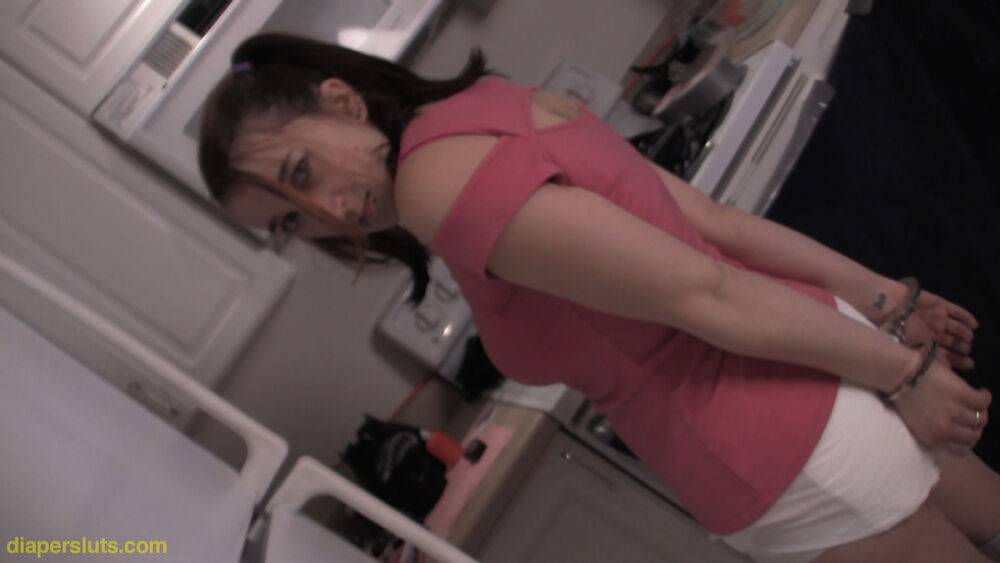 Ultra cute pretty in pink Samara is back for her Diaper Sluts Lesson 2 And - #8