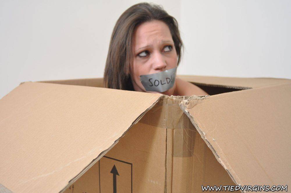 Tied Virgins Tied slut is boxed up in shame - #4