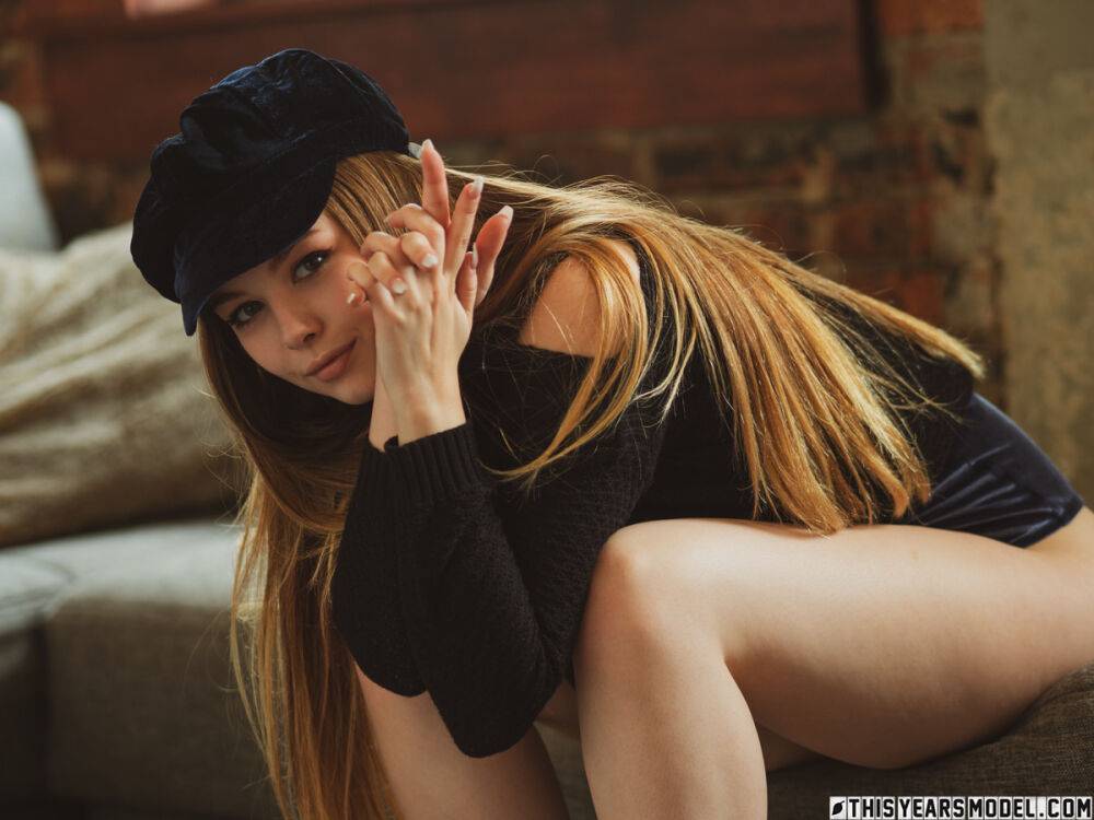 Beautiful girl Lana Lea gets naked while wearing a funky cap - #9