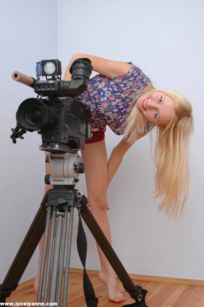 Anne stripping infront of a huge camera - #4