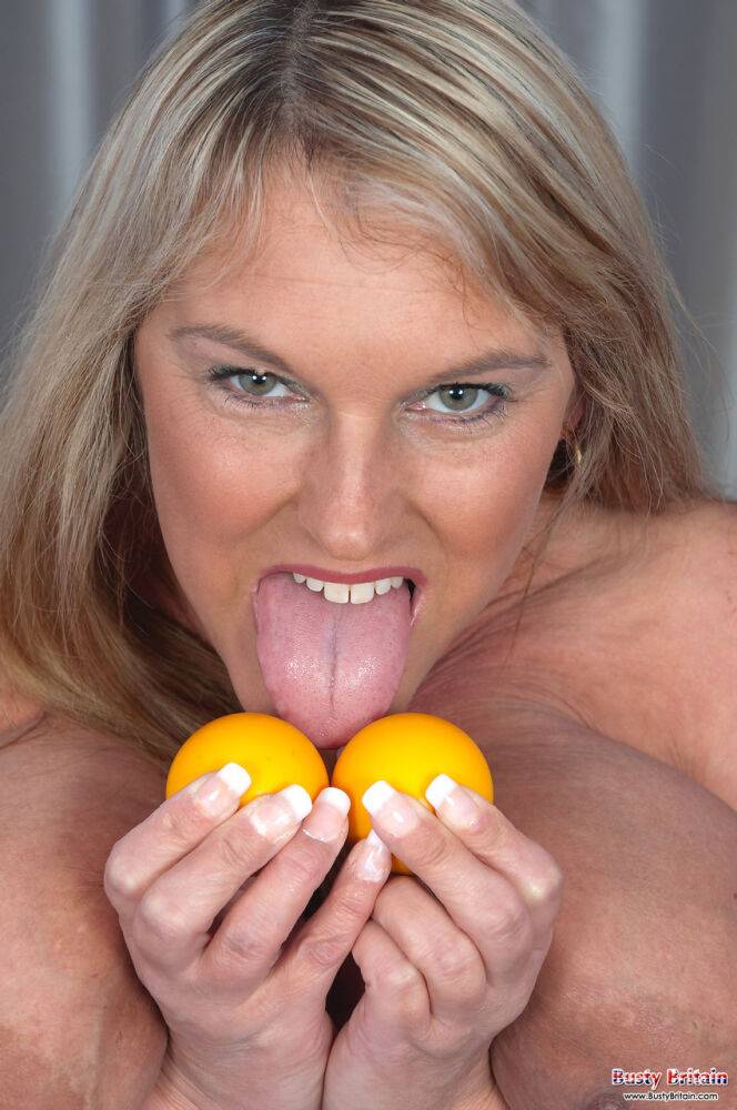 Carol Brown shows her tits and how to handle a pair of balls - #11