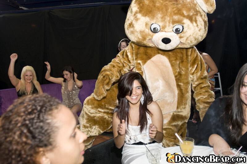 Clothed chicks please a dancing bear on a non nude wild party - #7