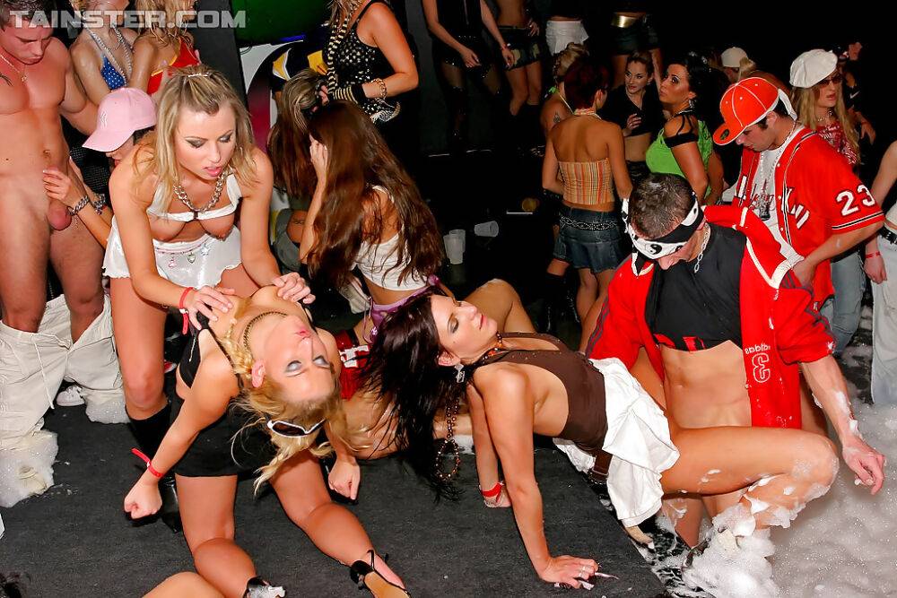 Liberated chicks going wild at the drunk foam party in the night club - #8