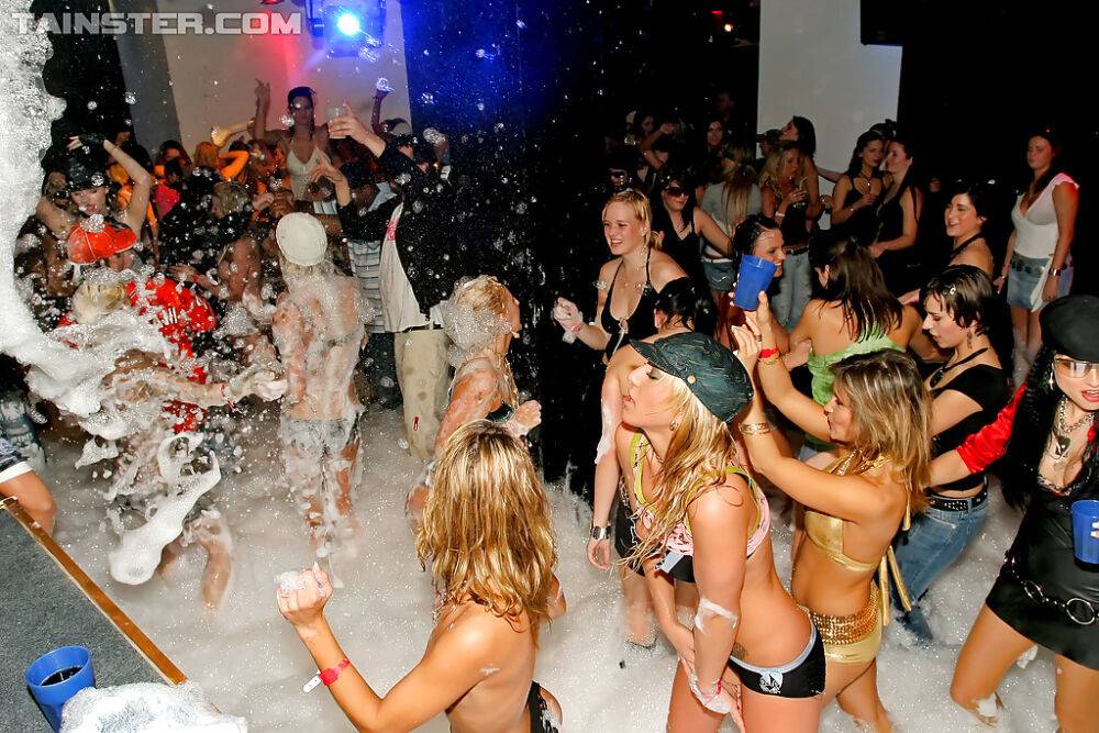 Liberated chicks going wild at the drunk foam party in the night club - #13