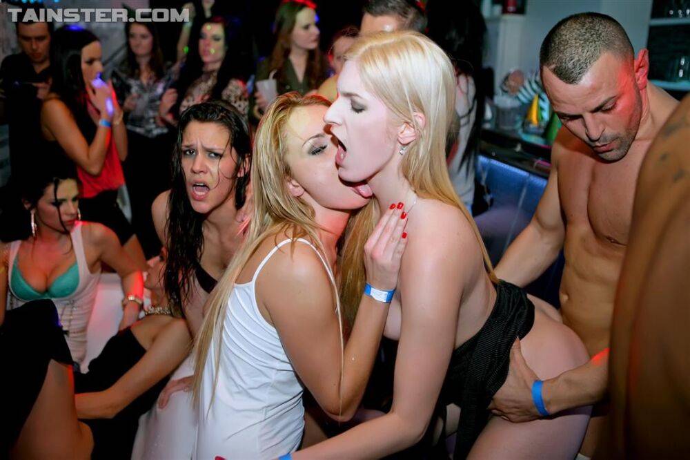 Party going chicks gets wild and crazy with male strippers inside a club - #11