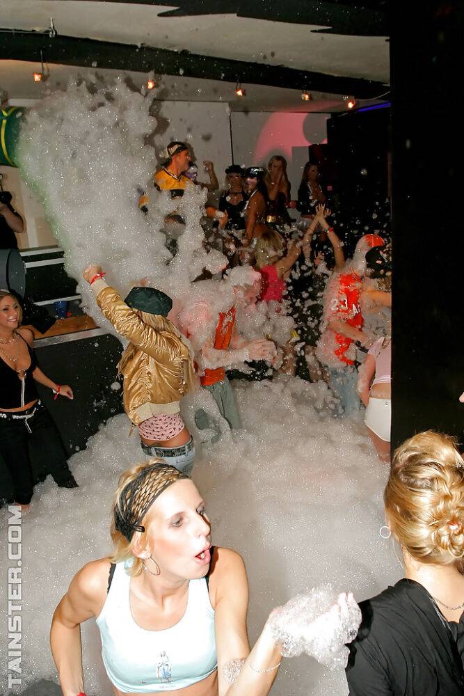 Fuckable chicks spending some good time at the wild foam party - #3