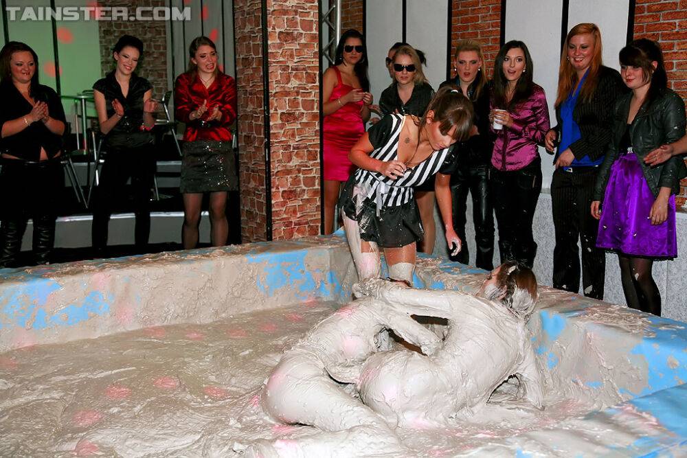 Alluring european fashionistas are into wild and messy mudwrestling - #10